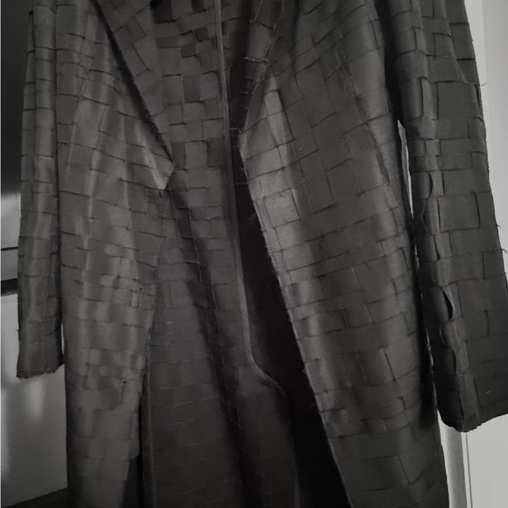 Bottega Veneta Women’s  Black Textured Weave Coat